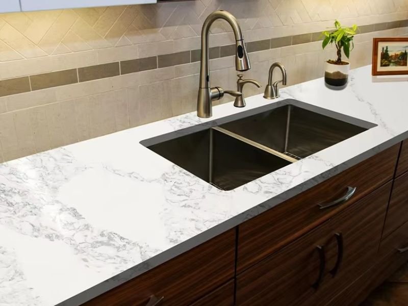 Marble Granite 2203, piedra blanca, veta gris (5)