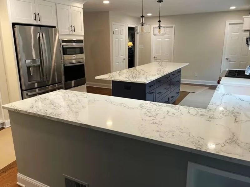Marble Granite 2203, piedra blanca, veta gris (6)